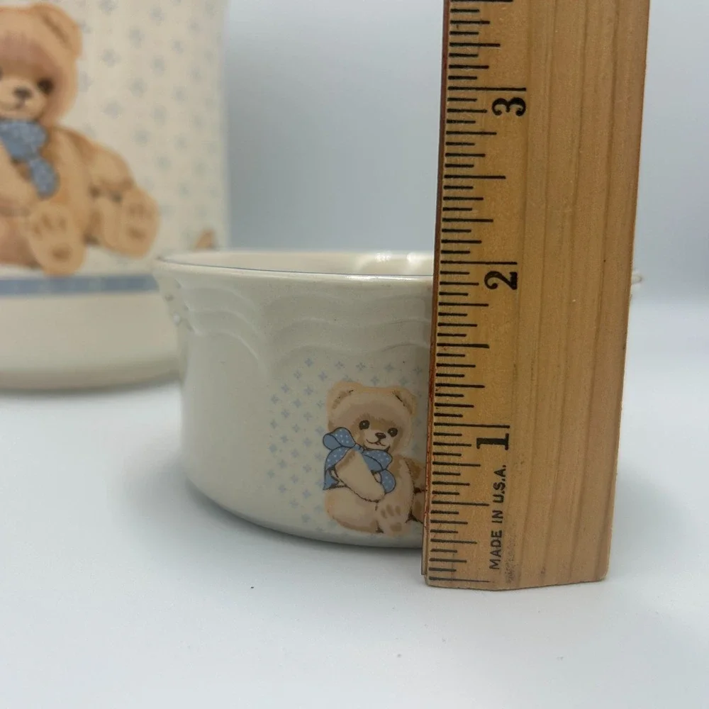 Vintage Tienshan Stoneware Country Bear Cottage Pitcher Bowl Spoon Rest Granny